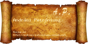 Andrási Petróniusz névjegykártya
